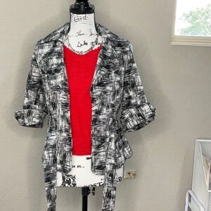 399 - Luii Black and White Abstract Blazer